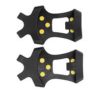 Naroote Ice Cleat Spikes Crampons AntiSlip 10 Steel Studs for Icy Roads and Snowy Sidewalks Lightweight TPE and Alloy 2 Pack (M)