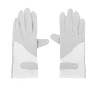 Naroote Ice Silk Gloves, UPF50+ Sun Proof Breathable Touchscreen Womens Summer Gloves with Removable Fingertips, for Driving Cycling Running Outdoor Activities (Grey White)