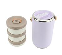 Naroote Insulated Food Jar, Container for The Insulated Lunch Underground Lunch with a Stagnate of 2.6 Liters at 3 Levels for Open Activities (Violet)
