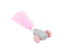 Naroote Interactive Cat Toy Car with Feathers Teaser, Electric Running Toy Car Motion Activated Silent Tires Type C Rechargeable Long Lasting Silent Wheels Double Sided Flip Proof