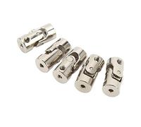 Naroote Joint Shaft Coupling High Strength 2mm Two Section Coupling Connector for RC Car Boat, Steel Silver 5pcs