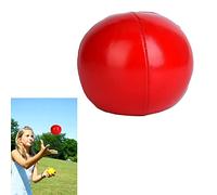 Naroote Juggling Balls Durable Soft Smooth Juggle Set 3 Pcs for Beginners & Professionals, PU Leather Material Red Yellow Blue White for Learning to Juggle (Red)