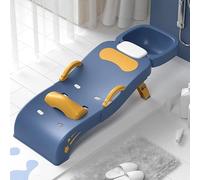 Naroote Kids Shampoo Chair with Adjustable Cushion, Stable Children Shampoo Bed for Baby Infants, Foldable Hair Washing Chair for Easy Storage, PP Material (Blue)