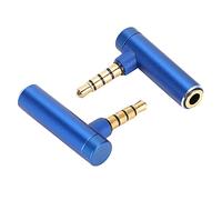 Naroote L-Shaped 3.5mm Jack Adapter Flexible Stereo Connector for Desktops, Digital Cameras 2PCS Blue/Black/Gold (#3)