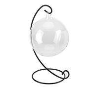 Naroote Large Hanging Glass Vase Terrarium Elegant Ball Shape Design for Air Plants Succulents for Indoor Gardening or Outdoor Decoration, Iron Frame for Window or Table Display