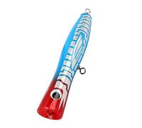 Naroote Large Popper Fishing Charm, 7.1in 3 Oz Smooth Surface Popper Fishing Charm Ihlamur Tree Resistant Reflector River Attractive Colors (01#)