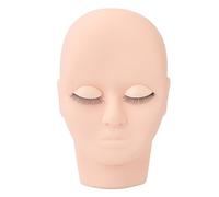 Naroote Lash Mannequin Head Double Layer Eyelashes Simulation Training Doll for Novice Eyelash Extension, Makeup, Massage, Reusable 6.9 X 4.2 Inch for Eyelash Beauty Salon (Pink)