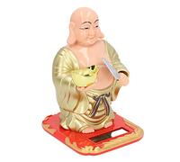 Naroote Laughing Buddha Statue, Buddha Ornaments, Solar Maitreya Buddha Statues Energy Saving Laughing Buddha Statue Swinging Head Good Lucky Gift For Office