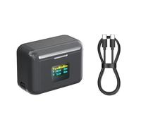 Naroote LCD Screen Two-Way Battery Charger Fast Charging Station for Camera Battery for X4 Air, Portable Dual SD Card Slots Fit, Ideal for Outdoor Creativity