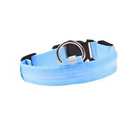 Naroote LED Dog Collar Super Bright Adjustable Arrow Storage Case Glow for Night Safety M Size 45.5x2.5cm (Blue)