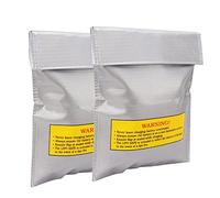 Naroote Lithium Battery Safety Fireproof Explosion Proof Sack for Fire Extinguishing with Charging Hole, Suitable for Most Batteries, 2 Pcs PVC Fiber Bag for Charging and Storage