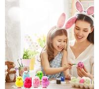 Naroote Lovely Design 36PCS Mini Easter Chicks Colorful Toy, Easter Decoration for Kids, Classroom & Office, Fiber + Plastic Mixed Color, Size: 4CM (36pcs mixed color)