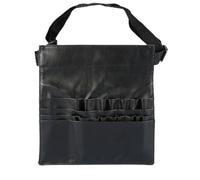 Naroote Makeup Brushes Holder Portable Black PU Organizer Waist Bag Case Pouch for Makeup Artist, Durable Soft Texture for Cosmetic Essentials, Adjustable Strap for Easy Access Over The Shoulder,