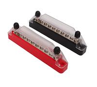 Naroote Marine Bus Bar Efficient Power Distribution Terminal for Yachts Cars Ships, 1 Pair 10 Terminal 48V 150A M6 Stud M4 Screw (2PCS M6 Studs, 8PCS M4 Screw)