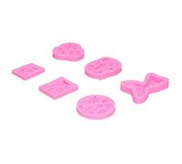 Naroote Marine Shell Silicone Fondant Cake Molds Set Non-Stick Decorating Tools for Baking Kitchen Pink 6 PCS (Roseate)