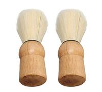Naroote Men Synthetic Shaving Brush Soft Fiber Wooden Handle Professional Shave Brush for Beauty Salon, Log Material