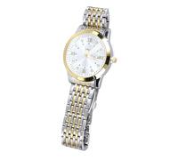 Naroote Men's Quartz Wrist Watch, Dual Calendar, Smooth Surface, Accurate Timing, Lightweight Stainless Steel Men's Quartz Watch for Daily Life for Boyfriend (Golden White)