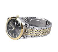 Naroote Men's Quartz Wrist Watch, Dual Calendar, Smooth Surface, Accurate Timing, Lightweight Stainless Steel Men's Quartz Watch for Daily Life for Boyfriend (Golden Black)