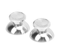 Naroote Metal Analog Grips, Rugged Increase Friction Textured Metal Analog Grips Stick Thumbsticks for Handheld Game Console (Silver)