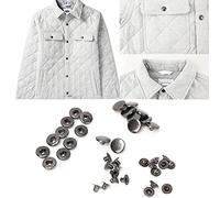 Naroote Metal Press Stud Snap Button Fastener for DIY Artwork, 10Pcs 15mm in Bronze, Silver, and Black for Home Repairs or Clothing Store (831 Gun Black 15MM Button)