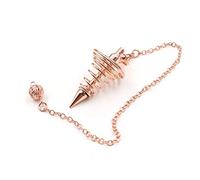 Naroote Metal Spiritual Pendulum for Divination, Chakra Healing & Dowsing, 7 Inch Chain with Pointed Tip, Pendulum for Decision Making, Finding Lost Items, Energy Balancing (Rose Gold)