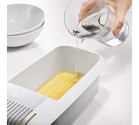 Naroote Microwave Spaghetti Cooker, Microwave Pasta Cooker with Strainer, Efficient Cooking Container for Dormitory, Office, Apartment Kitchen, 30x14x10cm (White)