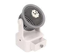 Naroote Mini Cooling Fan, Adjustable Angle Effect -resistant, Sweet Low USB Charging Stylist for At Home for Office Iron (Gray White)