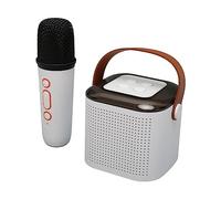 Naroote Mini Karaoke Machine, Portable Bluetooth Speaker, Wireless Microphone Machines with RGB Lights, Ideal for Kids Adults, Gifts for Girls Boys Birthday Home Party (White)