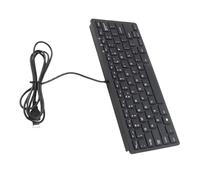 Naroote Mini Keyboard Ultra Thin 78 Keys USB Wired Compact Keyboard for Home and Office Use Durable ABS Design (Black)