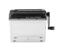 Naroote Mini Portable Manual Paper Cut Shredder Efficient for Office School Home Use Hand Crank Shredder for Desk with Anti Slip Pads for Financial Security Paper Cutting (Gray)