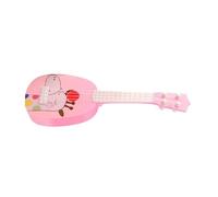 Naroote Mini Ukulele Toy, Permanent Attractive Plastic Toy on Ukulele, Develop Musical Perception Easy to Play 4 Strings Home (8041A Pink Deer Style)