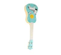 Naroote Mini Ukulele Toy, Permanent Attractive Plastic Toy on Ukulele, Develop Musical Perception Easy to Play 4 Strings Home (8042 Light Green Zebra Style)