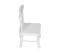 Naroote Miniature Chair, Dollhouse Furniture 1:12 Retro Style Design Dollhouse Chair Model for Create a Beautiful Life Scene for 1:12 Miniature Doll House (White simple car wooden chair)