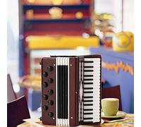 Naroote Miniature Red Wooden Accordion Model with Delicate Box for Desktop Decoration, 6CM Mini Musical Gift Toy for Music Lovers