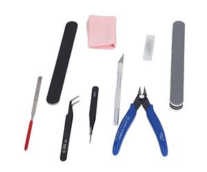 Naroote Model Craft Tool Set Pliers Tweezers File Carving for 3D Printing, Alloy Steel Model Tool Kit for Classroom and Laboratory