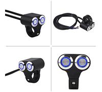 Naroote Motorcycle Handlebar Switch Durable Fog Light ON/OFF for Universal Fit, Aluminum Alloy Black 7/8inch 22mm Self-return Button for Riders (Self-restoring)