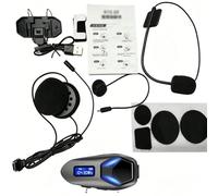 Naroote Motorcycle Helmet Bluetooth Headset, Helmet Speakers, Motorcycle Bike Snowmobile Headset with FM Radio Support Two Way Intercom RGB Lights IP65 Rainproof, Ideal for ATV