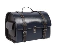 Naroote Motorcycle Rear Boot Bag, Robust Trunk Storage Bag for VersaAilile Motorcycle 29.5l Fashionable Look Storage Case for Scooter (Dark Blue with Brown Strip)