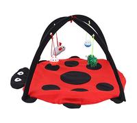 Naroote Multifunctional Cat Play Tent Mat with Hanging Toy Balls, Soft Material for Comfortable Playtime, Cute Design Perfect for Encouraging Cats to Roll & Stretch, Suitable for All Cat Sizes