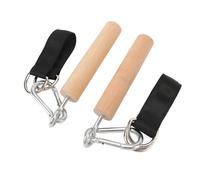 Naroote Multifunctional Pull Up Handles Grip Durable Wood Iron Attachment for Indoor Outdoor 1 Pair Exercise Equipment