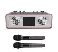 Naroote Music Studio Equipment, Podcast Equipment Karaoke Sound Card Kit Type C Charging Speaker Wireless Microphone Kit with Sound Mixer Board for Phone PC