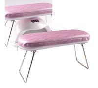 Naroote Nail Arm Rest PU Leather Foldable Cushion for Manicure and Nail Art Use At Home Salon and Beauty Clinics (Pink)
