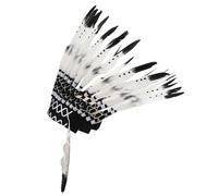 Naroote Native Headdress Black Indian Feather Hat for Party Props Child Photo Funny Decorations Made of Cloth and Synthetic Feather for Children's Costumes and Plays (Black)