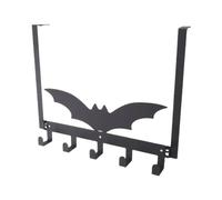 Naroote Over The Door Hooks Gothic Bat Design Five Iron Hooks | Wall Mounted Key Holder, Iron, Entryway Bathroom Kitchen, Keys Towels, Door or Wall Mount, Included Screws