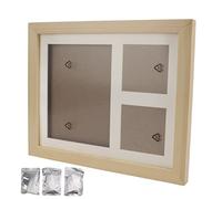 Naroote Pawprint Commemorative Set, Pet Memorial Photo Frame Premium Material with Clay Mold for Bonus Template for Print Paws (Log Frame)