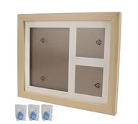 Naroote Pawprint Commemorative Set, Pet Memorial Photo Frame Premium Material with Clay Mold for Bonus Template for Print Paws (Log Frame)