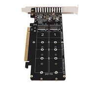 Naroote PCIE X16 M.2 M KEY Expansion Card High-Speed 4 Port Array Adapter for Server LED Indicator for PC Enthusiasts and Gamers PCB Material