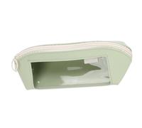 Naroote Pencil Bag, Fast PU Leather Bag to Access a Large Transparent Elegant Capacity for Stationery for Students (Green)