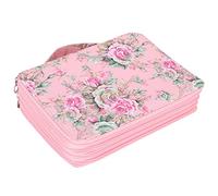 Naroote Pencil Case 200 Slots Rose Printed Zipper Stationery Storage for Art Students 20.5x28x7cm Cloth Case (Foundation Rose)