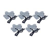 Naroote Pendant Chewy Teether, Leather Massage Gum Gusts Sensory Chewed Borders Beads Border Alleviate The Swelling 5 Pieces for Everyday Use (Grey)